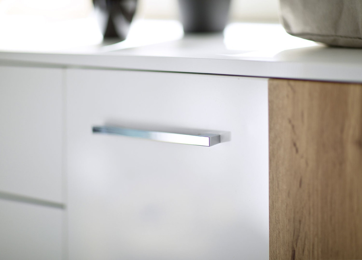 Buffet Moderne Blanc et Bois 154 cm