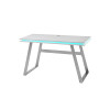 Table bureau blanc laqué mat avec éclairage LED et USB