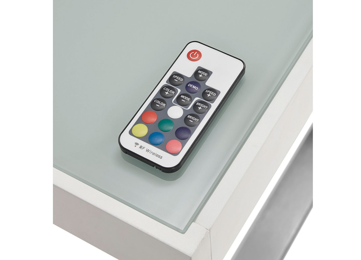 Table de travail blanche / Inox avec éclairage Led et connexion USB