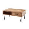 Table basse avec plateau relevable et rangement