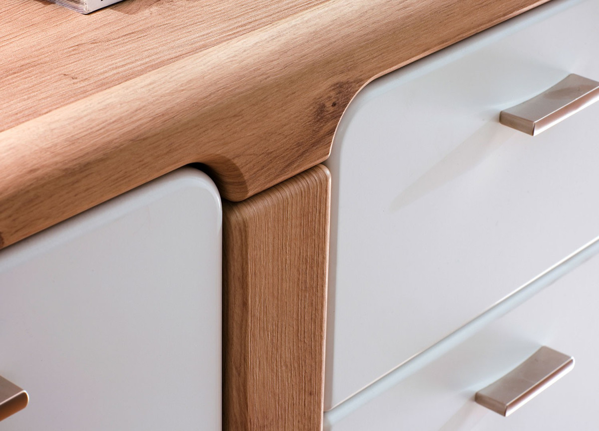 Meuble commode scandinave 4 tiroirs, 1 porte