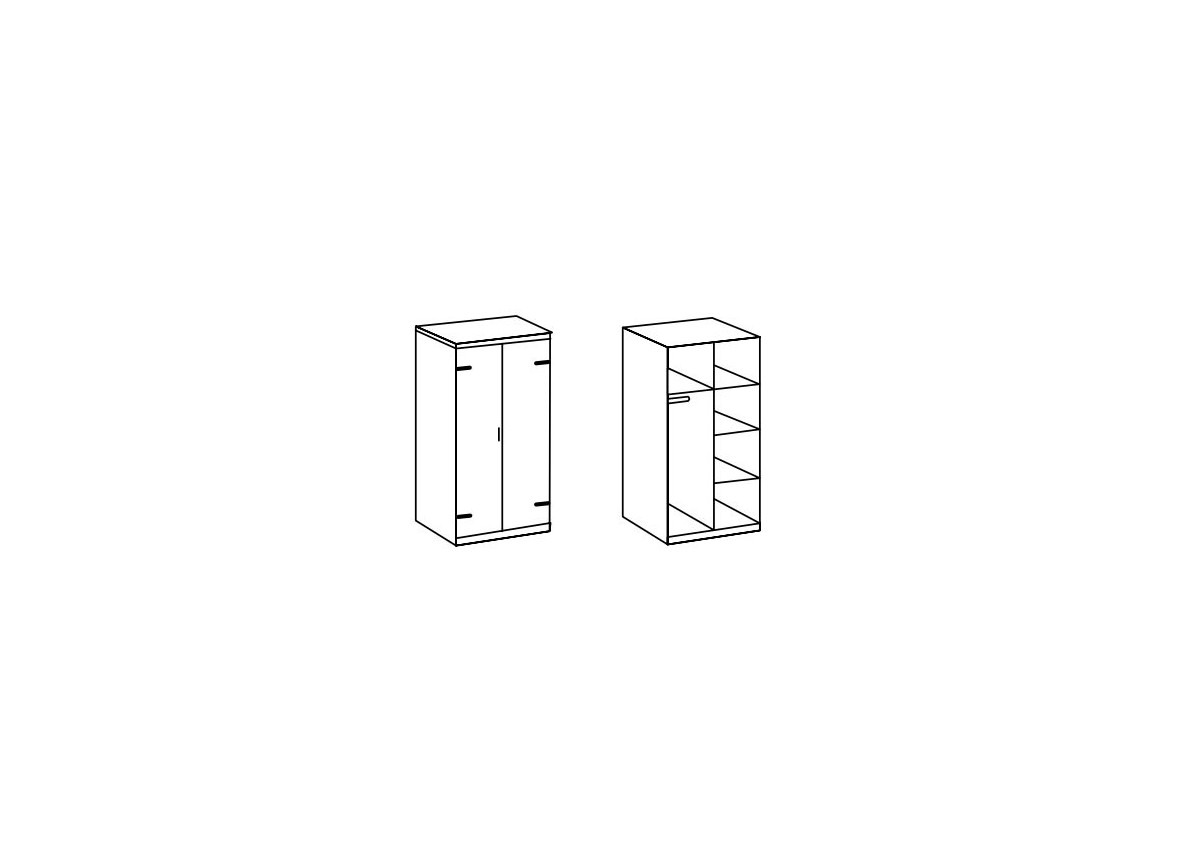 Armoire de chambre 2 portes ado