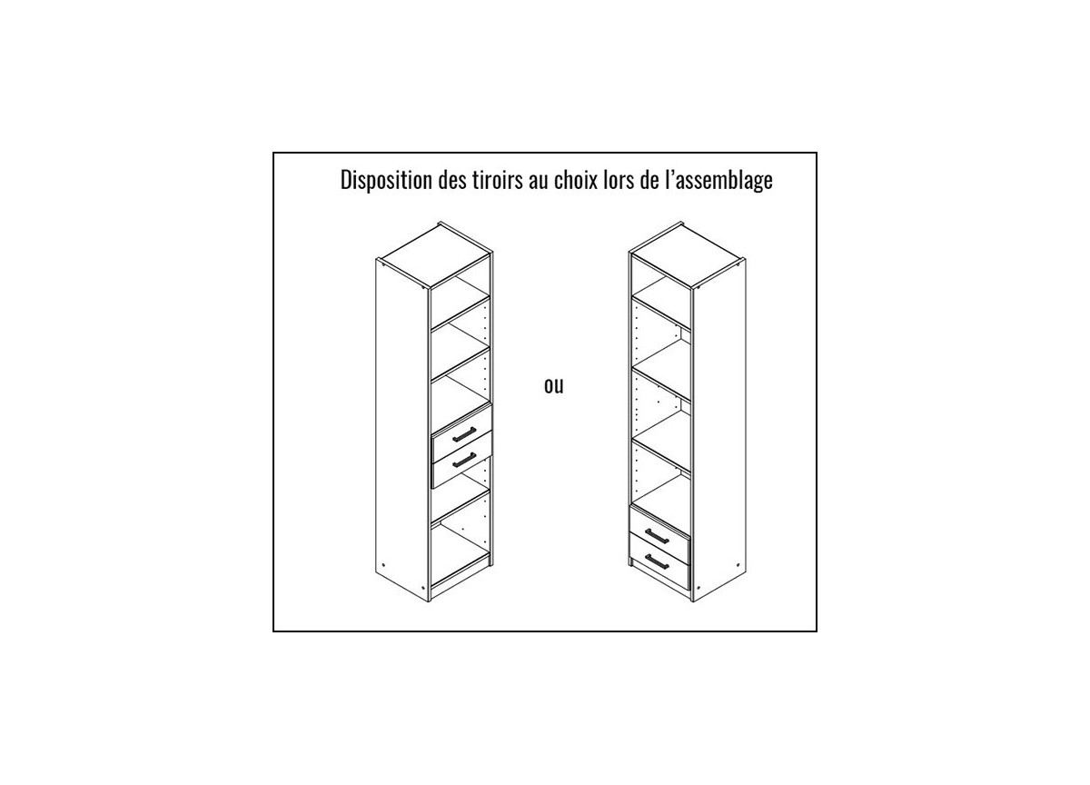 Meuble de rangement haut - Bois et gris graphite