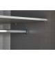 Armoire coulissante 135 ou 180 cm - Gris béton / Verre blanc / Miroir