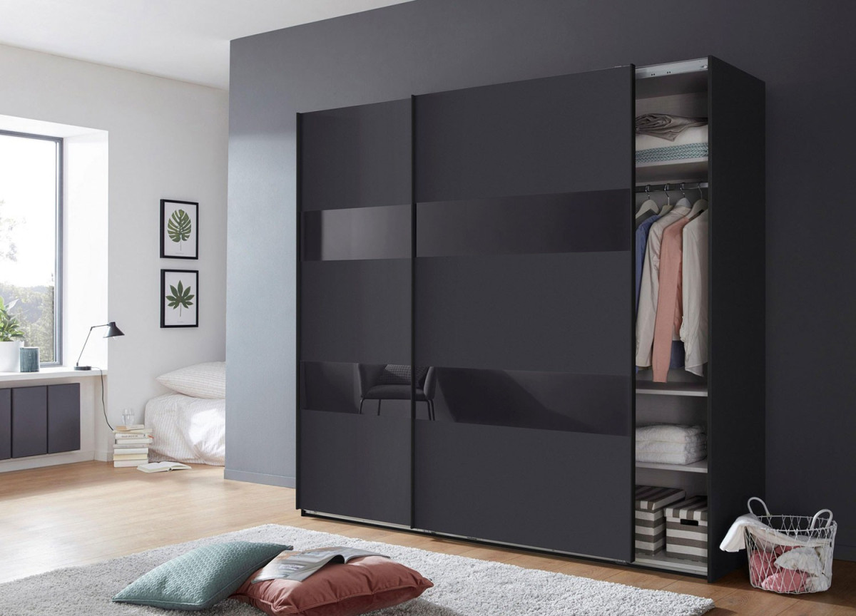 Armoire dressing Noir pour chambre a coucher adulte - Black