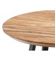 Table basse ronde bois acacia et métal noir