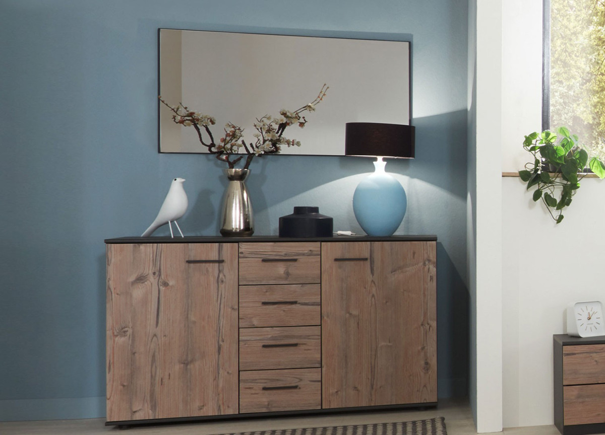 Grande commode de chambre 2 portes / 4 Tiroirs
