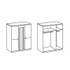 Armoire penderie 3 portes avec miroir