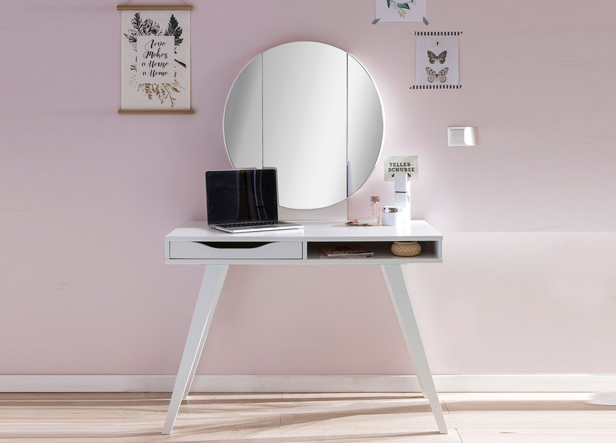 Meuble de maquillage avec rangement et miroir