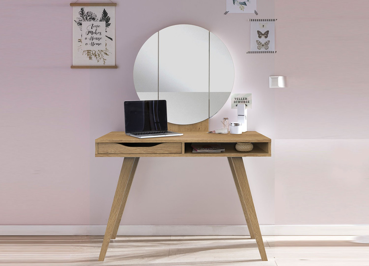 Coiffeuse et table de maquillage avec rangement