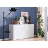 Buffet blanc laqué design 3 portes 1 tiroir 160 cm