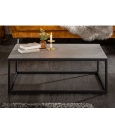Table basse rectangulaire en céramique gris béton