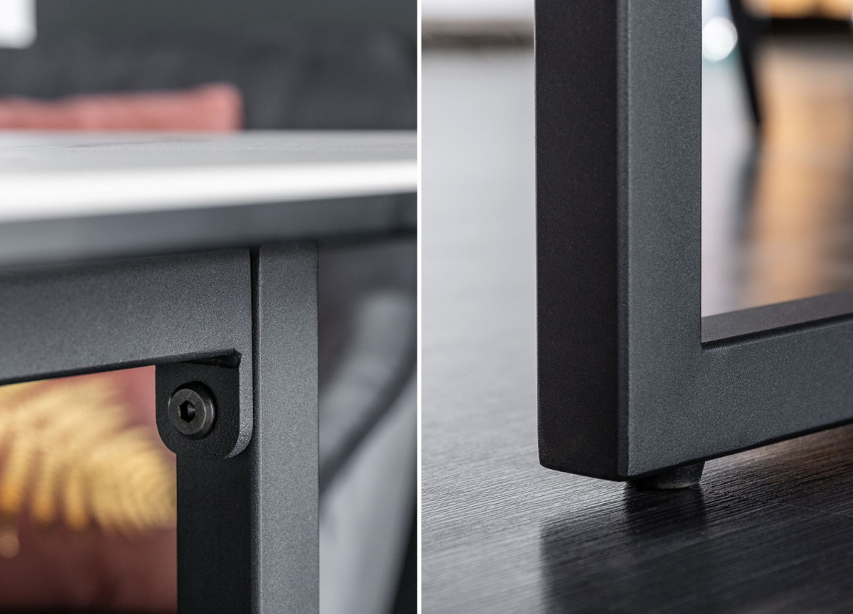 Table à manger design / Céramique et piétement métal noir