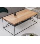 Table basse design bois et métal rectangulaire 110 cm