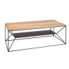 Table basse design bois et métal rectangulaire 110 cm