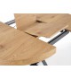 Table à manger ronde extensible en bois et piétement central en métal