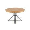 Table à manger ronde extensible en bois et piétement central en métal