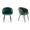 Chaises confortables enveloppantes en velours - Vert ou grise