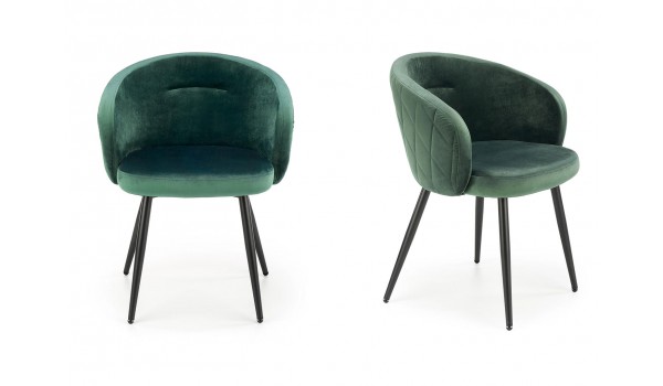 Chaises confortables enveloppantes en velours - Vert ou grise