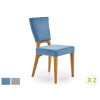 Chaises confortables en velours - Bleu ou grise