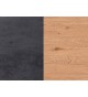 Table extensible en bois plaqué chêne doré - Verre gris