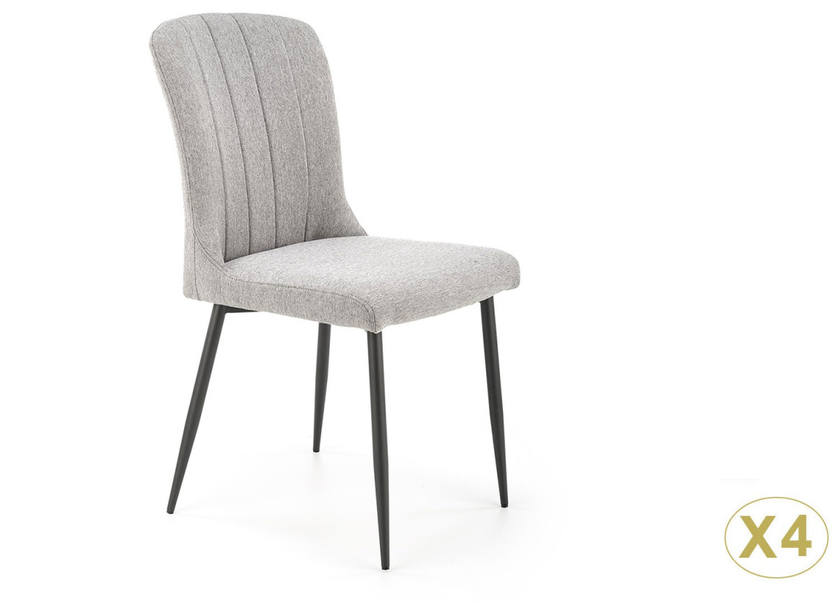 4 Chaises en tissu gris pas cher