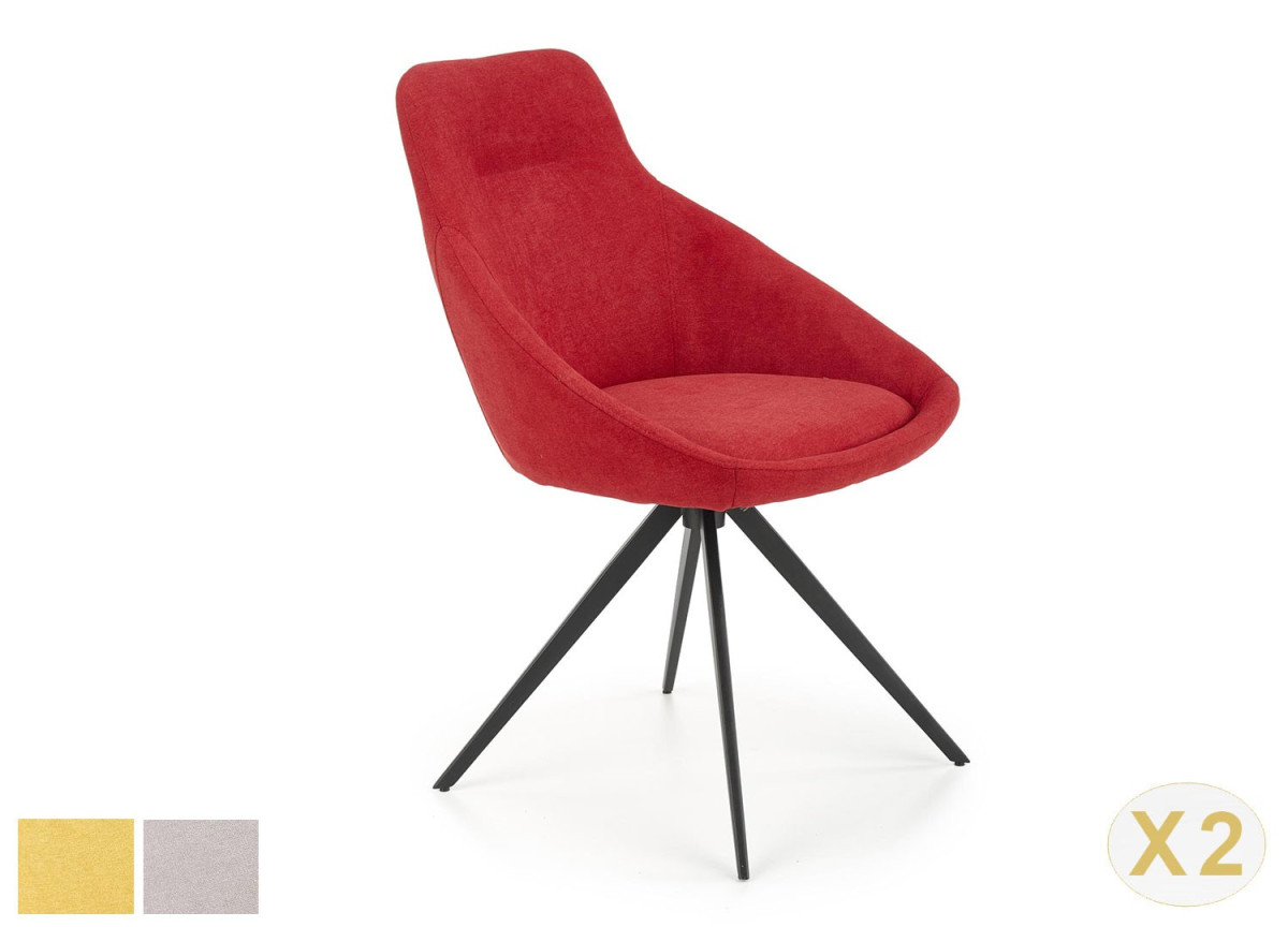 2 Chaises design en tissu pas cher