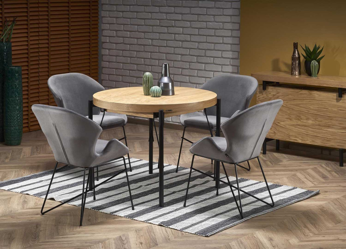 Table de repas avec allonges 120-200 cm bois massif sesham - Cbc-Meubles