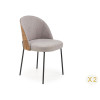 2 Chaises design en tissu dossier en Noyer