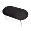 Table basse plateau noir rectangulaire arrondie