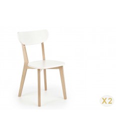 Chaise blanche et bois de Hêtre
