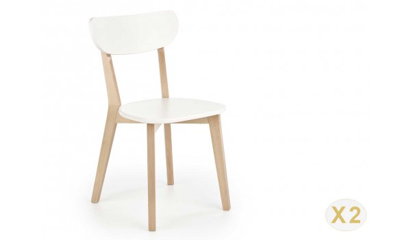 Chaise blanche et bois de Hêtre