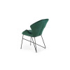 Chaises design velours vert foncé / Pieds design noir