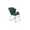 Chaises design velours vert foncé / Pieds design noir