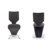 2 Chaises design simili cuir noir et tissu gris