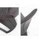 2 Chaises design simili cuir noir et tissu gris