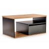 Table basse avec tiroir pas cher chêne Wotan et noir
