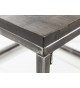 Table basse métal et bois grisé / Carrée