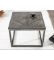 Table basse métal et bois grisé / Carrée