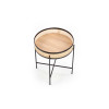 Table d'appoint en rotin naturel ronde