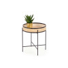 Table d'appoint en rotin naturel ronde