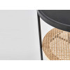 Table d'appoint ronde noir et rotin naturel