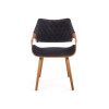 Chaise design bois noyer et velours noir