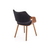 Chaise design bois noyer et velours noir