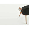 Chaise design bois noyer et velours noir