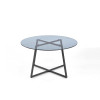 Table basse ronde verre fumé bleuté 80 cm