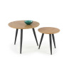 Table d'appoint plateau en bois naturel - Pieds noir