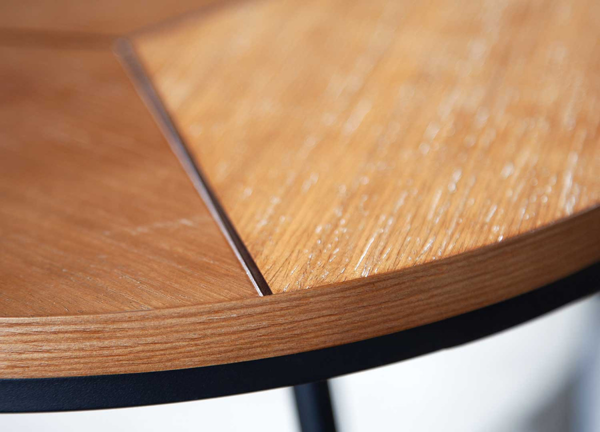 Table Basse Ronde Moderne / Bois et Métal