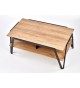 Table basse moderne rectangulaire bois et métal