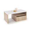 Table basse avec tiroir pas cher chêne Sonoma et blanche
